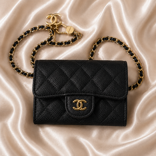 MINI SAC NOIR CHAINE DORÉ